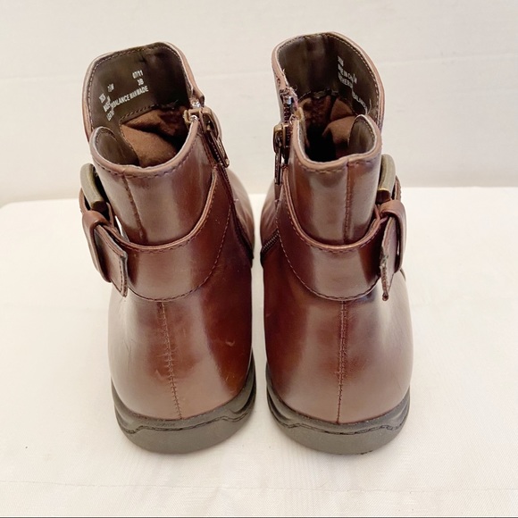 Clarks Women Sz 7.5 Chris Sydney Brown Slouch Leather Zip Ankle Booties - Picture 4 of 11